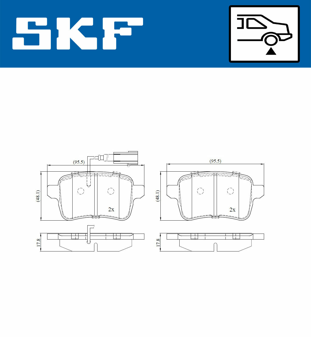 Sada brzdových platničiek kotúčovej brzdy SKF